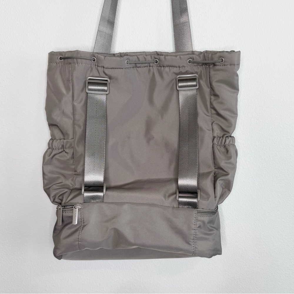 Beyond Yoga Taupe Drawstring Top Backpack with Lower Zip Compartment - Picture 6 of 9